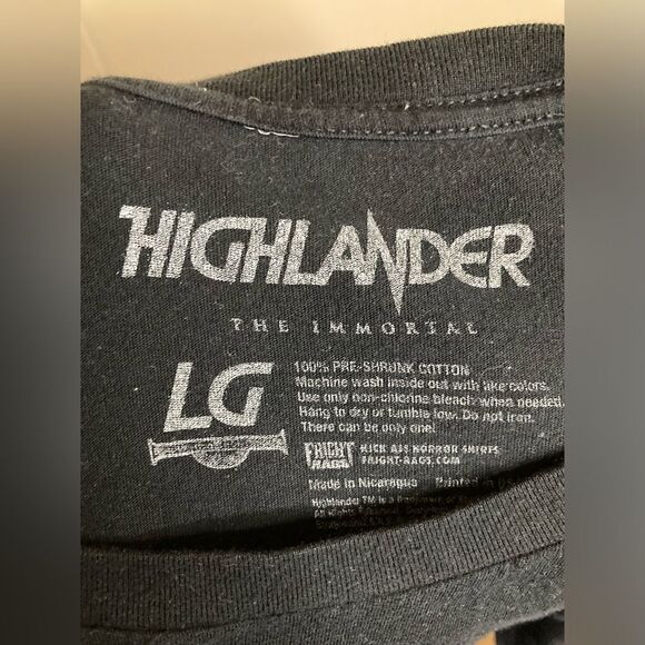 Highlander Movie T-Shirt by Fright Rags, Size Large - Picture 2 of 4